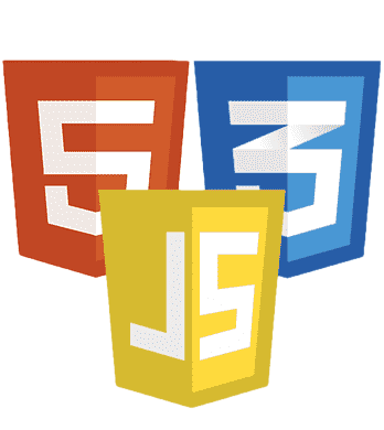 HTML, JavaScript, CSS logos combined